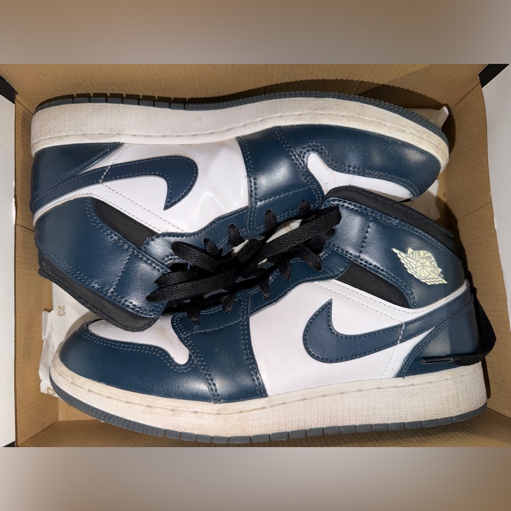 Jordan Navy and White Sneakers